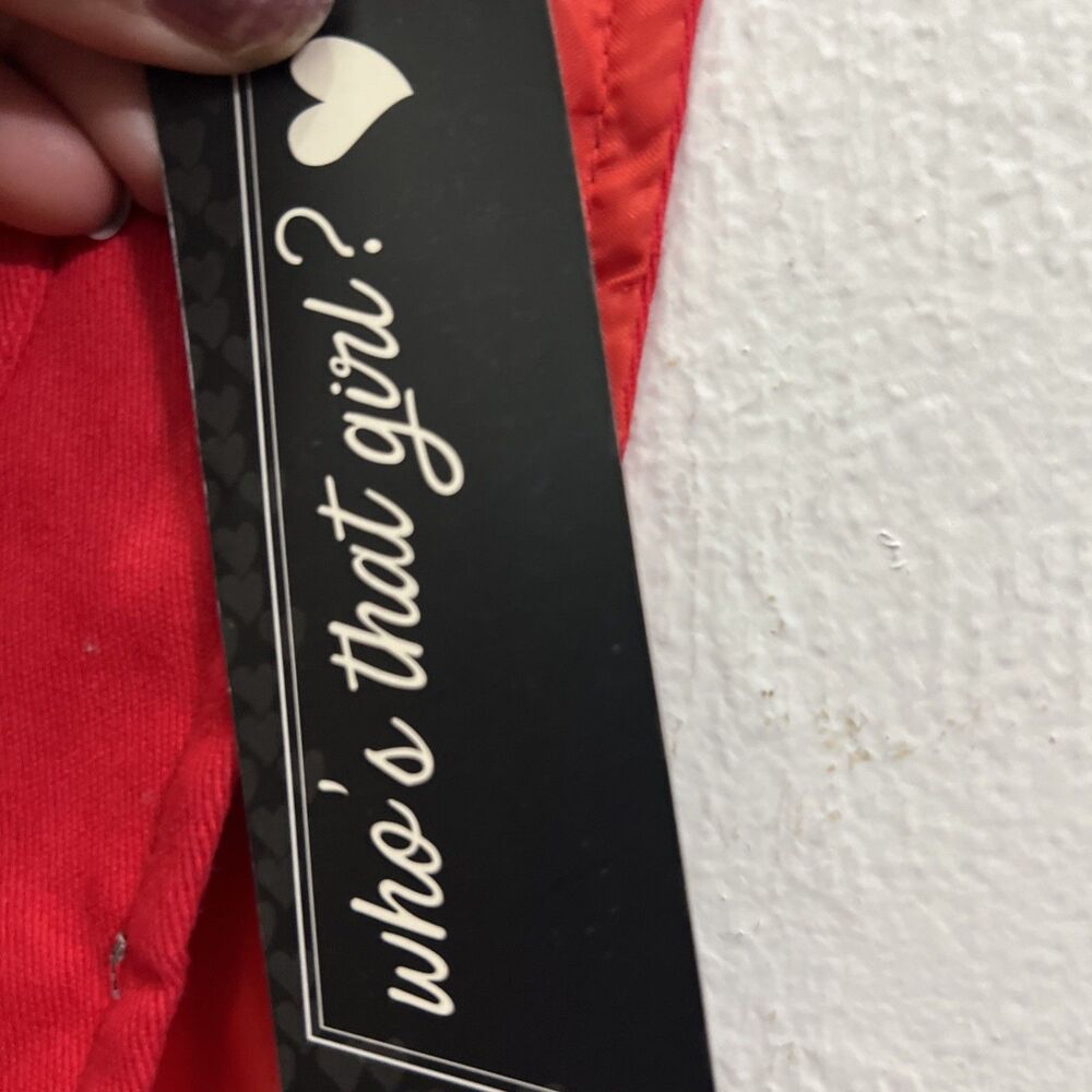 Who’s That Girl Vest Jacket Lined 2XL Red Zip Up - Picture 4 of 10